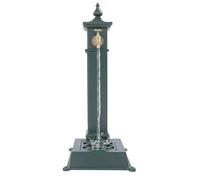 Fontana in ghisa da 73 cm, rubinetto da giardino, stile retrò, verde | ghisa resistente alle intemperie, filtro antisporco integrato nello scarico, montaggio a pavimento preforato per giardino e