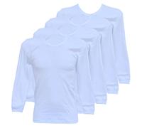 Fontana Intimo 4 Pezzi Maglia Intima con Maniche Lunghe da Uomo in Cotone Caldo… (Bianco, L)