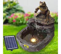 Fontana Ornamentale da Giardino Con Luce LED - Cascata Solare per Laghetto, Terrazza, Balcone (Solar DURSTIGER FROSCH)