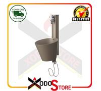 Fontana a Parete da Giardino con doppio Rubinetto 49x23x26,6 cm Belfer 42/PRS Tortora