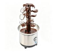 Fontana per cioccolato, 4 ripiani, 190 W, in acciaio inox | Motore in rame, 1,2 l, 38-45 °C, design a torre di foglie, per matrimoni, feste e dessert buffet