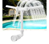 Fontana per piscina con doppia testa di cascata, rotazione a 360°, direzione di flusso d'acqua regolabile, per piscina fuori terra/sotterranea, sprinkler a cascata per decorativi giardini esterni