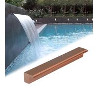 Fontana Per Piscina Fontana per piscina in acciaio inox, cascata per piscina, sfioratore con raccordo per tubo, elemento decorativo rettangolare, apertura di troppo pieno per(Bronze,48in/121.9cm)