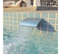 Fontana per Piscina in Acciaio Inossidabile 30x9x26 cm Argento