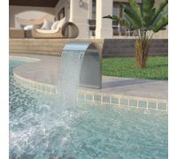 vidaXL Fontana per Piscina Giardino Decorazione Laghetto Stagno Resistente al Cloro Gioco d'Acqua Cascata in Acciaio Inossidabile 45x30x65 cm Argento