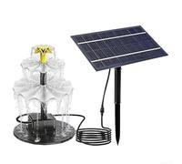 Fontana per solare PVC Nero per Bagno Uccelli Fontana per solare | Pannello 4W efficiente, flusso continuo, per zero elettricità, riduzione emissioni, per ideale per piante