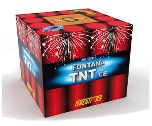 Fontana pirotecnica "TNT" Cm. 13x15 - Stelle rosse, crisantemi bianchi, cracklin