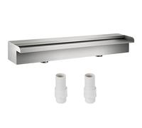 Fontana Piscina in Acciaio 60 x11 x 9cm Inossidabile Stagno Piscina Cascata 600W