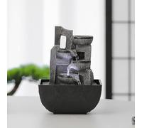 Fontana Relax da Tavolo a 4 Livelli con luci a LED - Cascata Zen per l'arredamento di casa e Ufficio, Fontana da Tavolo per Interni per Camera da Letto e Soggiorno