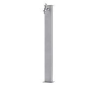 Fontana rettangolare con impianto e rubinetto H82 colore Alluminio Made in Italy