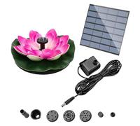 Fontana Solare con Ninfee per Bacinella degli Uccelli, Piccola Fontana Solare con 6 Getti, Kit Pompa d'Acqua Galleggiante a Energia Solare per Esterni, Giardino, Cortile, Stagno, Piscina, Decorazione