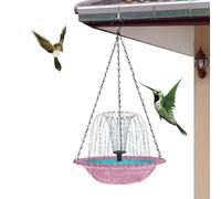 Fontana solare da bagno per uccelli, pompa da bagno ad energia solare, mangiatoia per uccelli da appendere, decorazione da giardino per animali selvatici, paesaggio, cortile, amanti della natura