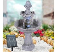 Fontana solare da giardino Bagno per uccelli Cascata Luce da giardino Pompa per stagno - Fontana per giardino, laghetto da giardino, patio (Fontana solare da giardino asiatico con luce a LED)