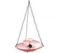 Fontana solare da giardino con scultura a forma di cuore progettata per flusso d'acqua continuo all'aperto (rosa)