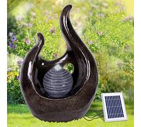 Fontana solare da giardino, fontana decorativa a energia solare, a cascata, da giardino, per terrazza, balcone (fontana solare con batteria agli ioni di litio, luce LED)