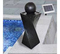 Fontana solare da giardino Fontana decorativa Cascata Luce da giardino Pompa per stagno Modello migliorato con pompa Funzione di avvio istantaneo con batteria agli ioni di litio e luce LED (V009)