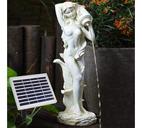 FONTANA SOLARE DA GIARDINO FONTANA GIARDINO CON BELLISSIMA STATUETTA DECORATIVA FONTANA PER ESTERNO A ENERGIA SOLARE Musa con Brocca