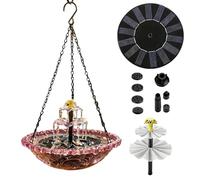 Fontana solare per vasca da bagno per uccelli - Decorativa con pompa e ugello spray, fontana solare per uccelli a alimentazione, per nutrire , fauna selvatica, giardino, piscina, patio