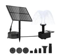 Fontana Solare, pompa solare per laghetto 5V 1.5W, pompa d'acqua solare con 7 stili di fontana, pompa d'acqua per laghetto, per giardino, laghetto, vasca per uccelli, vasca per pesci