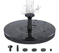 Fontana Solare, Pompa Solare per Stagno con 4 Fontane in Stile, Pompa Solare per Fontana Galleggiante per Vasca da Giardino per Uccelli 13 cm