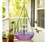 Fontana Solare Vasca Per Uccellis, 24X6.5CM Vasca Uccellis Sospesa, Fontana Vascas U-ccelli Sospesa Cascata Solare Con Pompa Solares, Appendini Vassoio Mangiatoia U-ccelli Selvatici Fontane Solaris