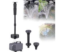 Fontana sommergibile a pompa con flusso d'acqua regolabile, anello cambia colore RGB, include 3 opzioni di ugello per uso interno ed esterno