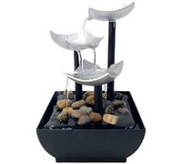 Fontana Tavolo con Luce, Fontana a Cascata per Meditazione Zen, Decorazione per Casa, Roccia di Fiume, Paesaggio di Acqua Che Scorre, Decorazione per Interni, per Camera Letto, Soggiorno