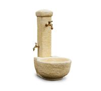 FONTANA VEDOVELLA ANTICATA "CANDELO" COLORE NOCCIOLA CON DOPPIO RUBINETTO - ...