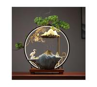 Fontana Zen Interno Fontana Decorativa con umidificatore for scrivania in Stile Cinese, con Anello Luminoso a LED, for la casa e Il Soggiorno. Accessori(C)