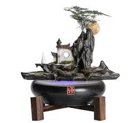 Fontane a Cascata da Tavolo Fontana da tavolo Acqua corrente Bonsai in ceramica Ornamenti in ceramica Umidificatore for la casa Soggiorno Ufficio Fontana da tavolo Fontana per Gatti da Interno