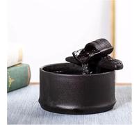 Fontane da interno, fontana da tavolo in ceramica, fontana Zen Feng Shui con giochi d'acqua, design in finto bambù for decorazioni da tavolo, scrivania, ufficio e interni.(Black)