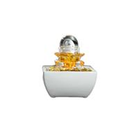 Fontane da Tavolo Yuanbao - Piccola Fontana da Tavolo con Acqua Corrente, Decorazione for la casa con Fortuna e circolazione dell'Acqua(Bianco)