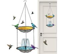 Fontane per bagno,Irrigatore Resistente alle Intemperie con Vassoio per Cibo - Fontana d'Acqua Solare,per Piscina Giardino Terrazzo Cortile Balcone Arredo