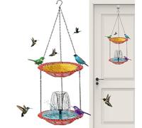 Fontane per bagno - Irrigatore Resistente alle Intemperie con Vassoio per Cibo | Fontana Solare per,per Terrazzo Giardino Cortile Balcone Arredo Esterno Paesaggistica