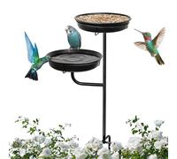 Fontane per Uccelli | Alimentatore a Stelo in Metallo - con Piantana a Puntale a 4 per Vasca - Per Esterni Giardino Terrazzo Deck Gazebo Prato Decorazioni Casa Arredo Esterno