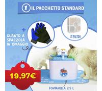 Fontanella Gatti 2.5L Ceramica Bevitore Acqua Automatico con Filtro Cascata