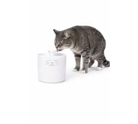fontanella per gatti - Flamingo Mali rotonda bianco - design esclusivo - 2L - plastica - pompa super silenziosa con arresto automatico - filtro carbone attivo - indicatore luminoso - cavo USB 150 cm