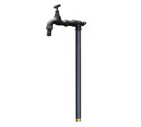 Fontanelle da Giardino Indipendente con Rubinetto, Rubinetto da Esterno, Idrante Verticale, Fontana da Giardino Esterno Nera(60cm/24in)