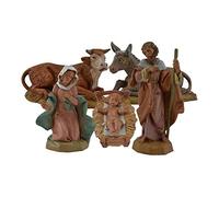 FONTANINI NATIVITà 12CM 5 STATUETTE IN RESINA STATUINE PRESEPE GESù (F-138)
