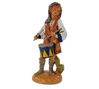 Fontanini Pastore con Tamburo 19CM in Resina STATUINA per PRESEPE