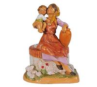 FONTANINI PASTORELLA al POZZO 12CM in Resina STATUINA PRESEPE (F-131)