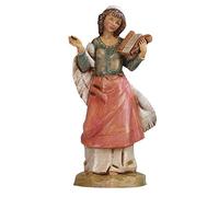 Fontanini PASTORELLA SUONATRICE di Lira 12CM in Resina STATUINA PRESEPE (F-91)