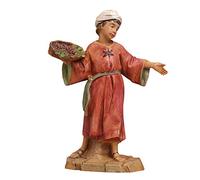 Fontanini Statuina Presepe: Pastore con Cesto di Uva Viola Scuro 12 cm 133