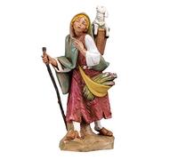 Fontanini Statuine Presepe: Pastorella con Agnello nella gerla 19 cm 350