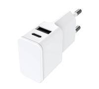 Fontastic Caricatore da Muro 262876 – USB-C e USB-A per Smartphone e Tablet – Bianco