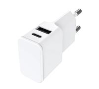 Fontastic Caricatore da Muro 262876 – USB-C e USB-A per Smartphone e Tablet – Bianco