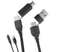 FONTASTIC 255175 Cavo di Sincronizzazione e Ricarica USB-C USB-A e Micro USB 1.2m Nero Nero