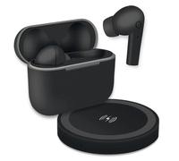 FONTASTIC 261411 Cuffie Auricolari TWS Jive con Custodia di Ricarica USB-C e Pad Caricatore a Induzione Nero Nero
