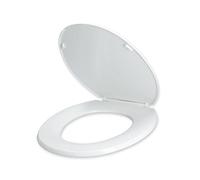 Fontastock FSKFWC006 - Sedile universale per WC, coperchio incernierato in plastica, viti di fissaggio incluse, 300 mmX460 mm