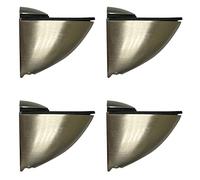 FontBrico A-1867051-P4 Supporto per ripiani in legno o vetro | Supporto per ripiano regolabile | per oggetti di massimo 30 kg | Spessore ripiano 4-28 mm | 4 pezzi | Acciaio con finitura inox